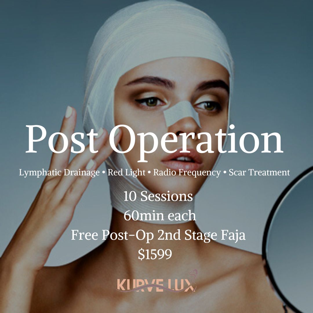 KURVELUX Post Op Surgery Package 10 (60 minute Sessions) + Free 2nd Stage Post Op Faja