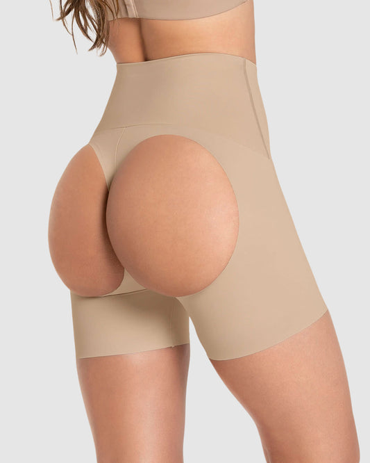 Feel empowered in your post surgical journey with this firm strapless body  shaper! Post surgical firm strapless powernet boyshort side…