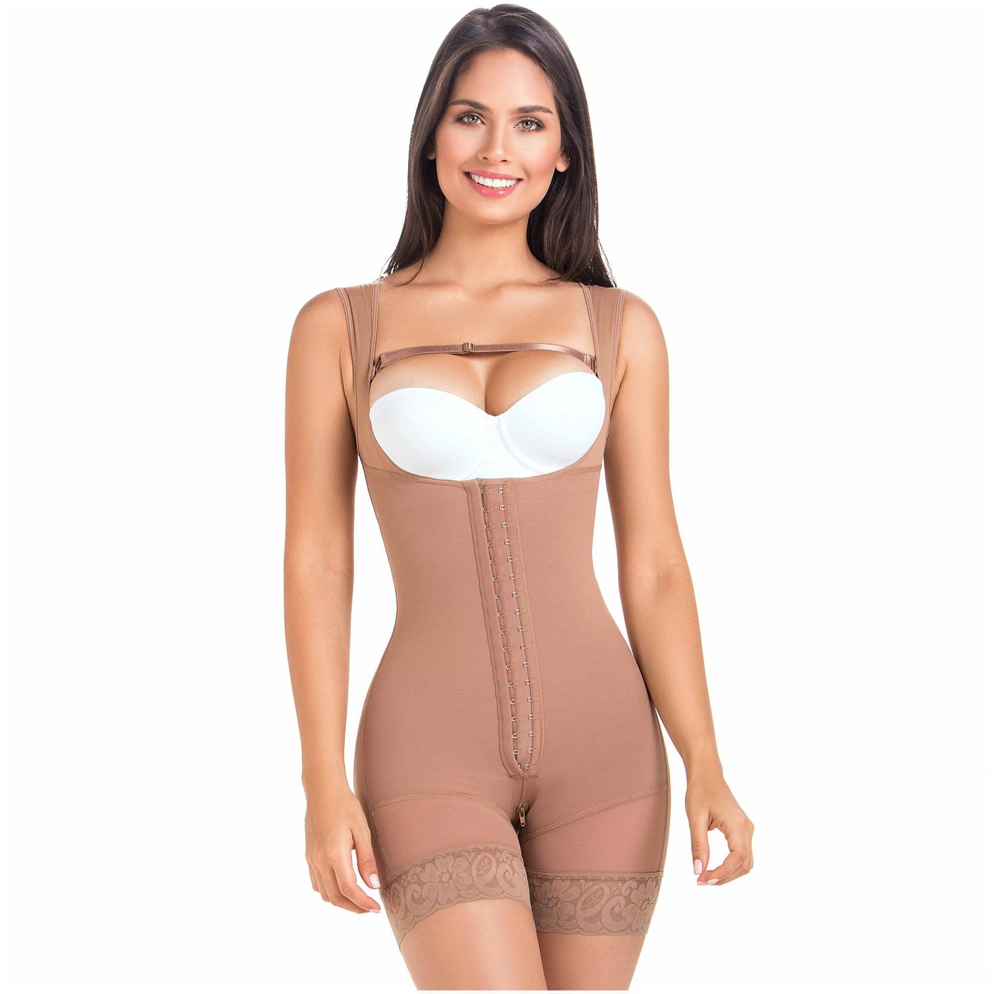 Firm Compression Belly Control Faja Bodysuit Shapewear Faja- Tummy Control  Shapewear (Cocoa, 3X-Large) at  Women's Clothing store